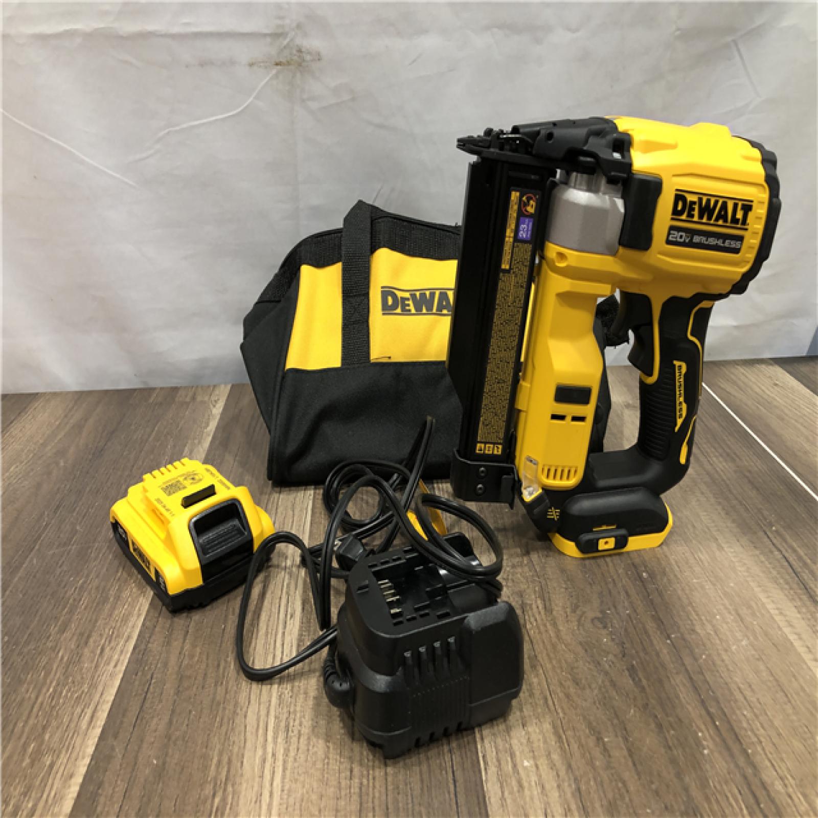 AS-IS DEWALT ATOMIC 20V MAX Lithium Ion Cordless 23 Gauge Pin Nailer Kit