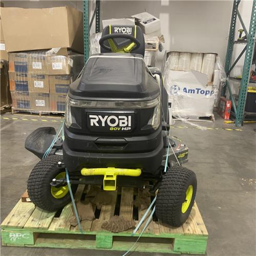 Dallas Location - As-Is RYOBI 80V HP Brushless 42 in. Battery Electric Cordless Riding Lawn Tractor