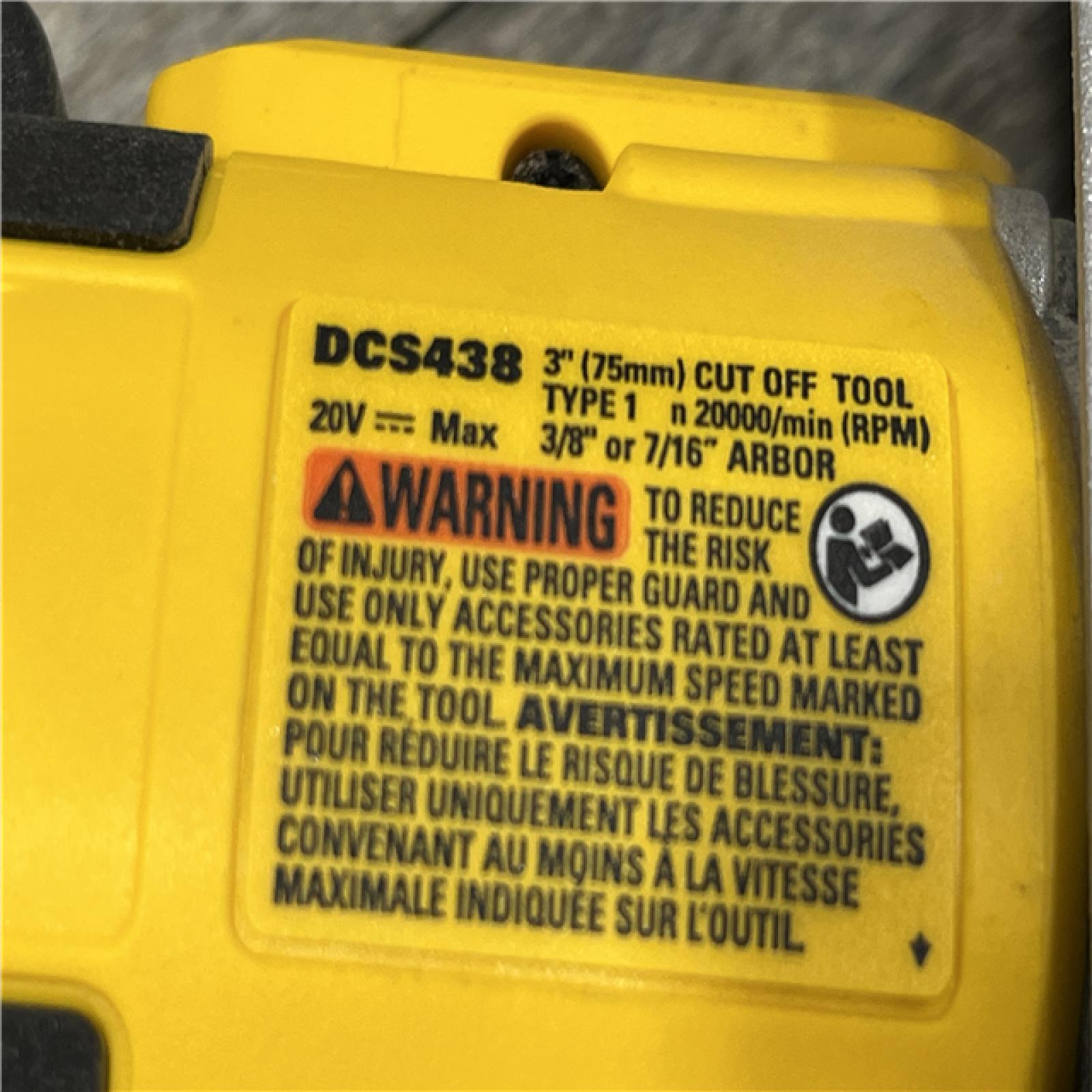 AS-IS DEWALT 20V XR Cordless 3 in. Cut-Off Tool (Tool Only)