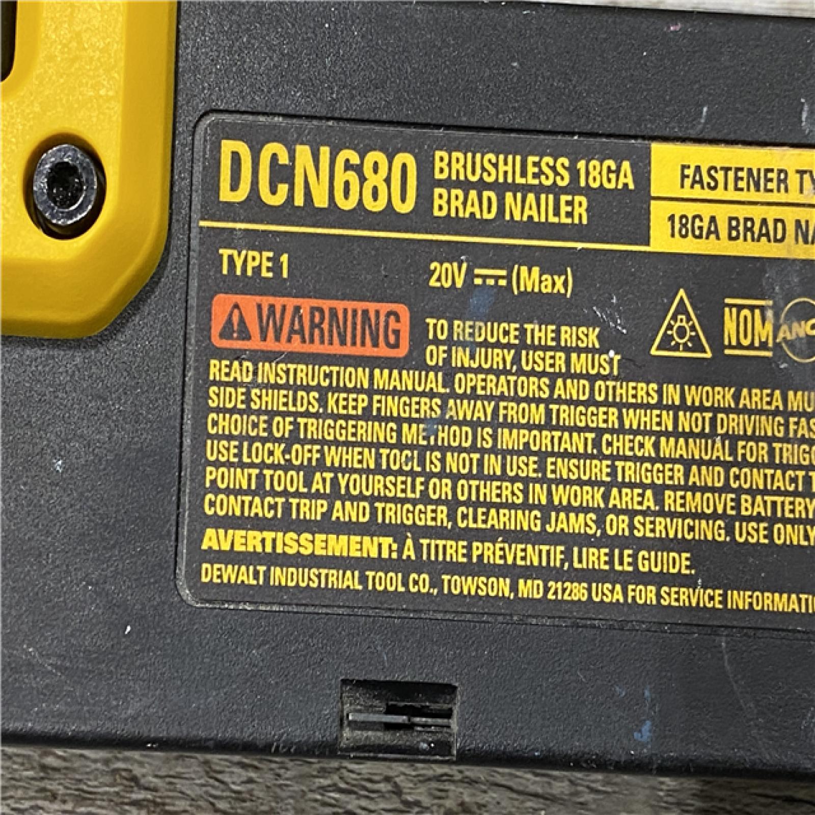 AS-IS DEWALT 20V MAX XR Lithium-Ion Electric Cordless 18-Gauge Brad Nailer (Tool Only)