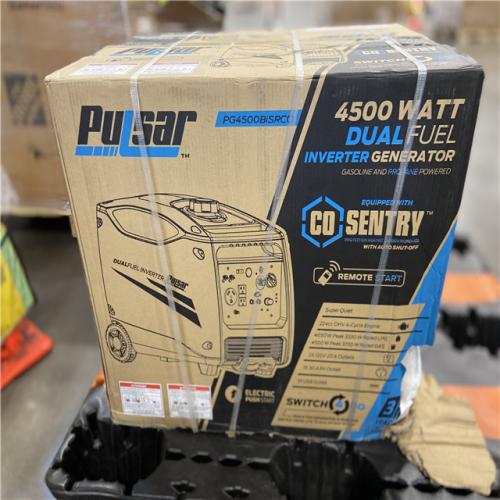 DALLAS LOCATION - Pulsar 4,500-Watt/3,700-Watt Dual Fuel with Recoil, Remote and Push Button Start Portable Inverter Generator with CO Alert