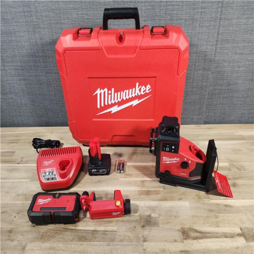 HOUSTON LOCATION - AS-IS (APPEARS LIKE NEW) M12 12-Volt Lithium-ion Cordless 125 Ft. Green 360 3-Plane Laser Level with Automatic Alignment & Receiver