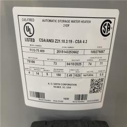 Houston Location AS IS - AO Smith Natural Gas Water Heater 74 Gallon