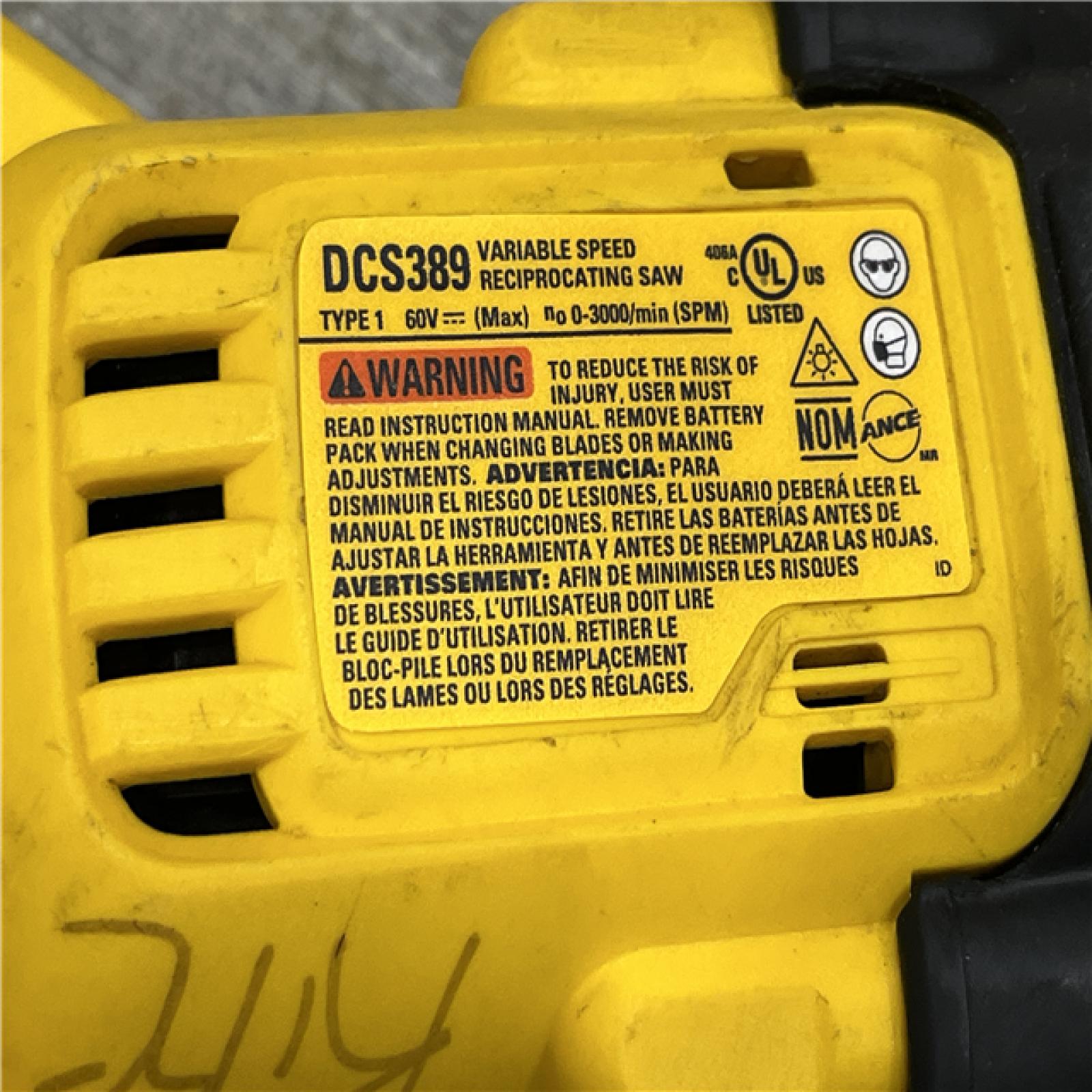 AS-IS DEWALT FLEXVOLT 60V MAX Cordless Brushless Reciprocating Saw (Tool Only)