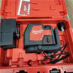 AS-IS Milwaukee-3522-21 Green Beam Laser Cross Line Plumb Point USB Rechargeable