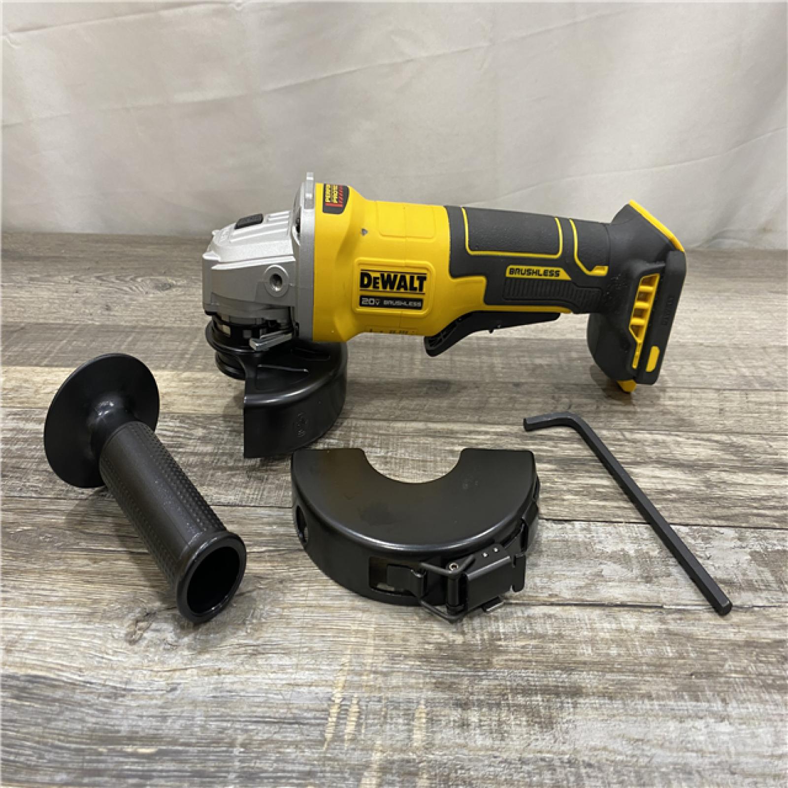 AS-IS DEWALT 20V MAX Cordless Brushless 4-1/2 in. Angle Grinder with Paddle Switch (Tool Only)