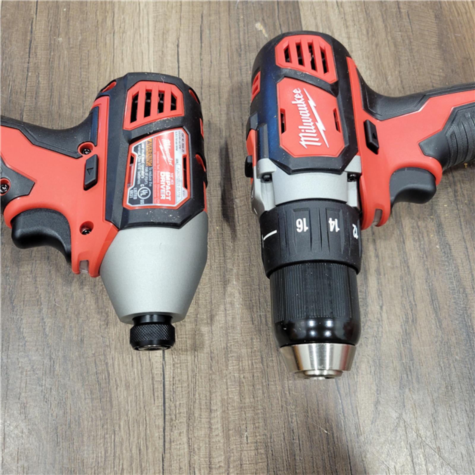 AS-IS Milwaukee M18 18V Cordless Brushed 2 Tool Drill/Driver and Impact Driver Kit