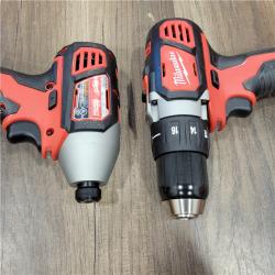 AS-IS Milwaukee M18 18V Cordless Brushed 2 Tool Drill/Driver and Impact Driver Kit
