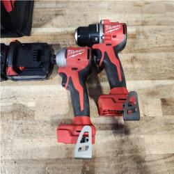 HOUSTON LOCATION - AS - IS Milwaukee 18V Lithium-Ion Brushless Cordless Compact Drill/Impact Combo Kit