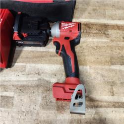 HOUSTON LOCATION - AS - IS Milwaukee 18-Volt Lithium-Ion Compact Brushless Cordless 1/4 in. Impact Driver Kit