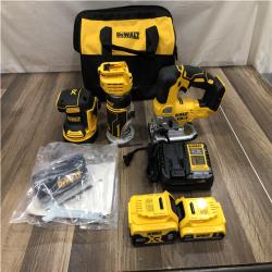 AS-IS DEWALT 20V MAX Lithium-Ion Cordless 3-Tool Combo Kit with 2.0 Ah Battery  5.0 Ah Battery  Charger and Bag