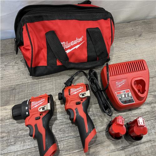 AS-IS Milwaukee 12-Volt Lithium-Ion Brushless Cordless Subcompact Drill and Impact Driver Combo Kit