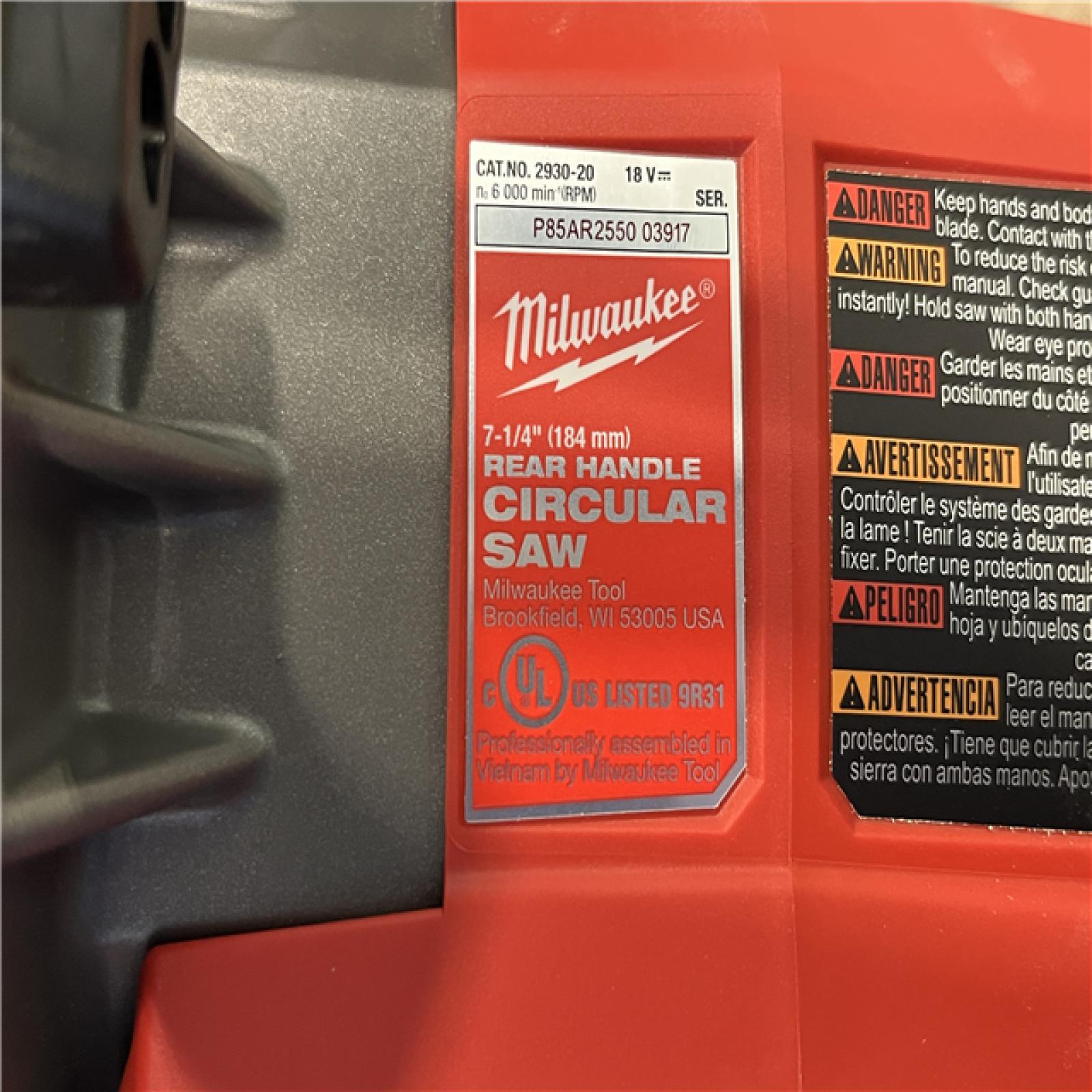 AS-IS Milwaukee FUEL 18V Lithium-Ion Cordless 7-1/4 in. Rear Handle Circular Saw (Tool-Only)