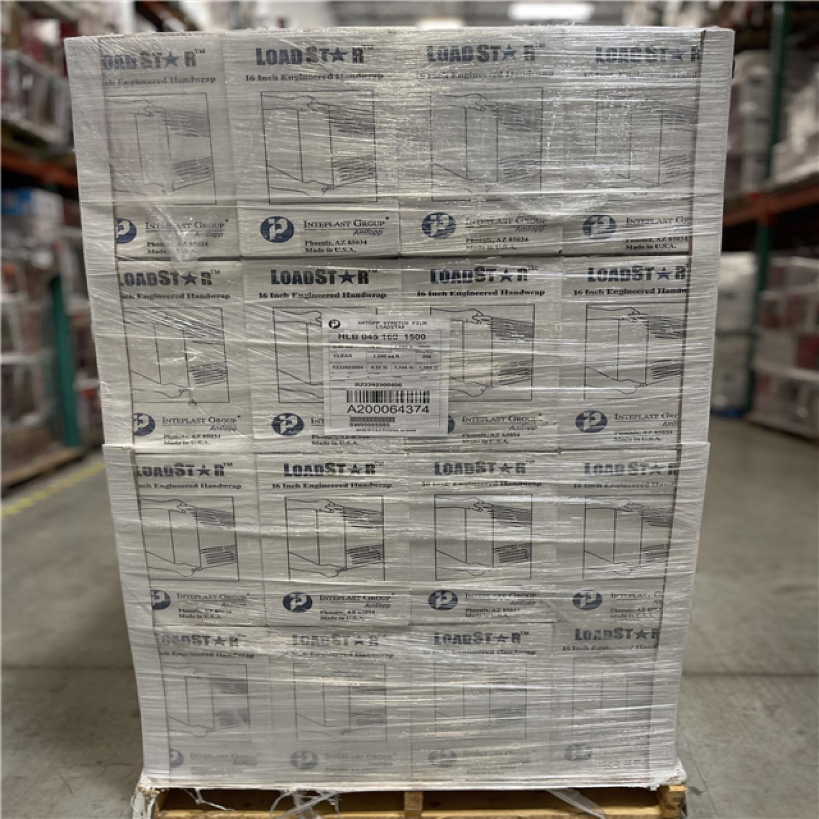 DALLAS LOCATION- LOAD STAR 16INCH ENGINEERED HANDWRAP PALLET-(256 ROLLS)