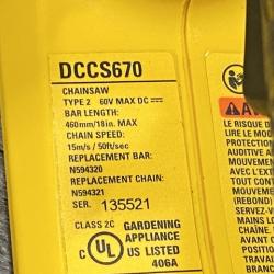 AS-IS DEWALT FLEXVOLT 60V MAX 16in. Brushless Cordless Battery Powered Chainsaw (Tool Only)