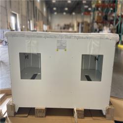 DALLAS LOCATION - Home Decorators Collection Windlowe 61 in. Double Sink White Bath Vanity with White Carrara White Marble Top (Assembled)