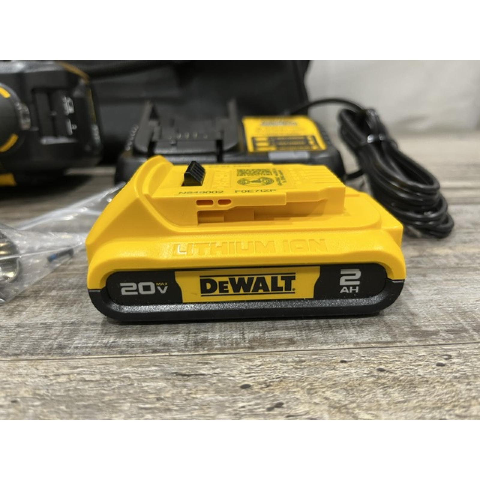 AS-IS DEWALT 20V MAX Lithium-Ion 15-Degree Electric Cordless Roofing Nailer Kit