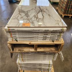 Phoenix NEW Daltile Wenrose Calacatta Topaz 24 in. x 48 in. Polished Porcelain Marble Look Floor and Wall Tile (387 sq. ft./25 case)