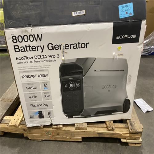 Dallas Location - As-Is EcoFlow 8000Wh DELTA Pro 3 with Extra Battery  4000W AC Output LFP Battery Generator  Home Use  Camping&RV  Push-Button Start