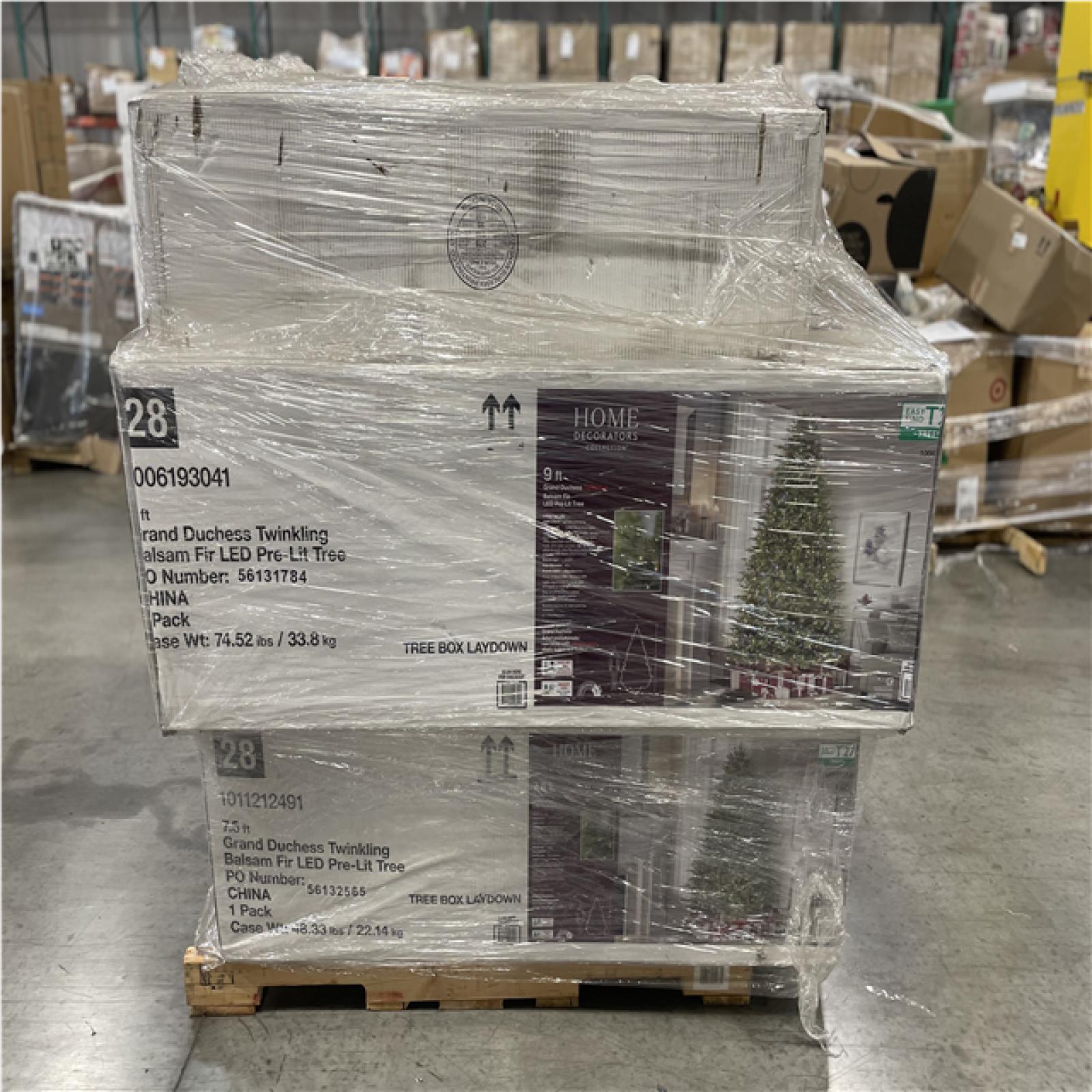 DALLAS LOCATION- AS-IS HOME DECORATORS ASSORTED CHRISTMAS TREES PALLET