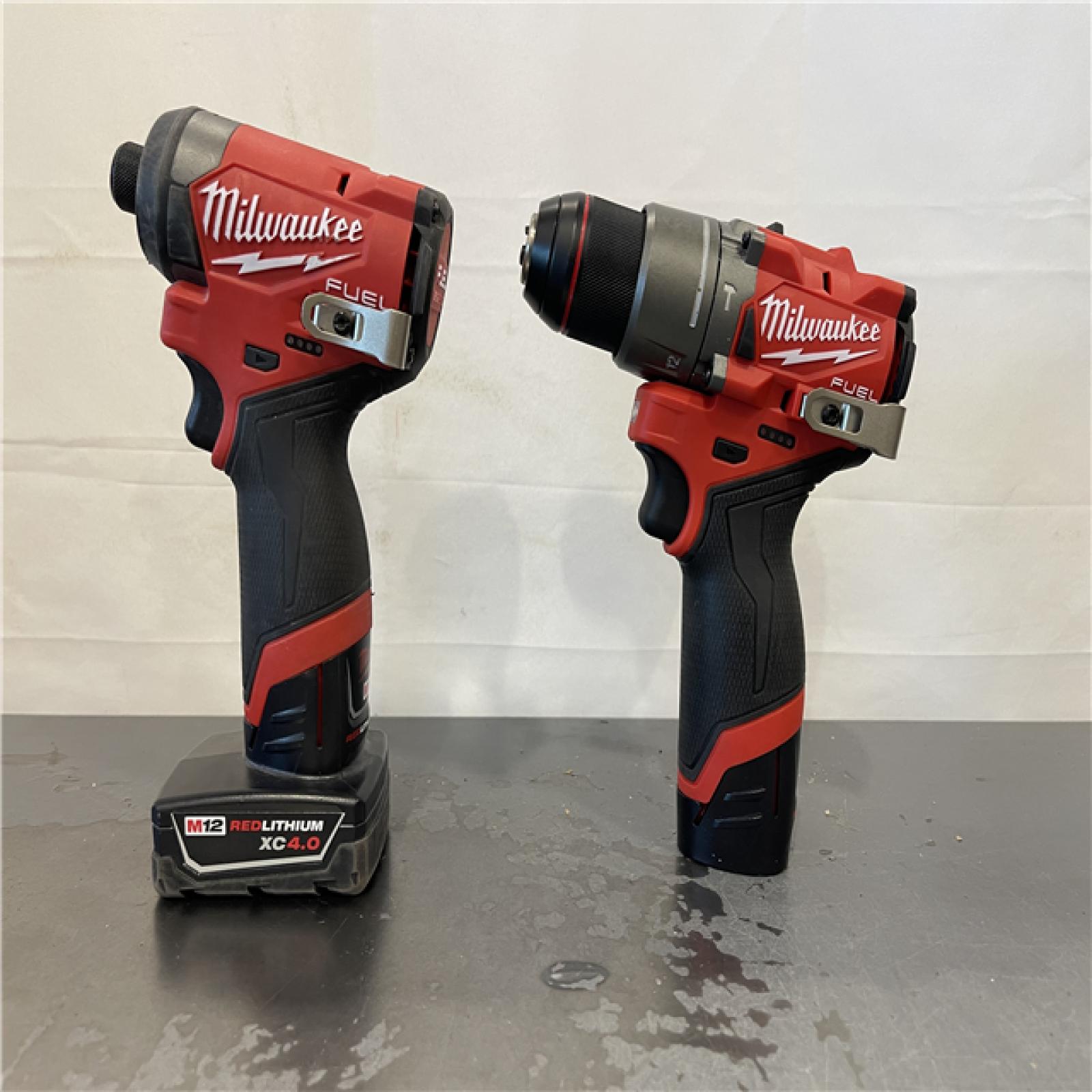 AS-IS- Milwaukee 12V Brushless Hammer Drill and Impact Driver Combo Kit