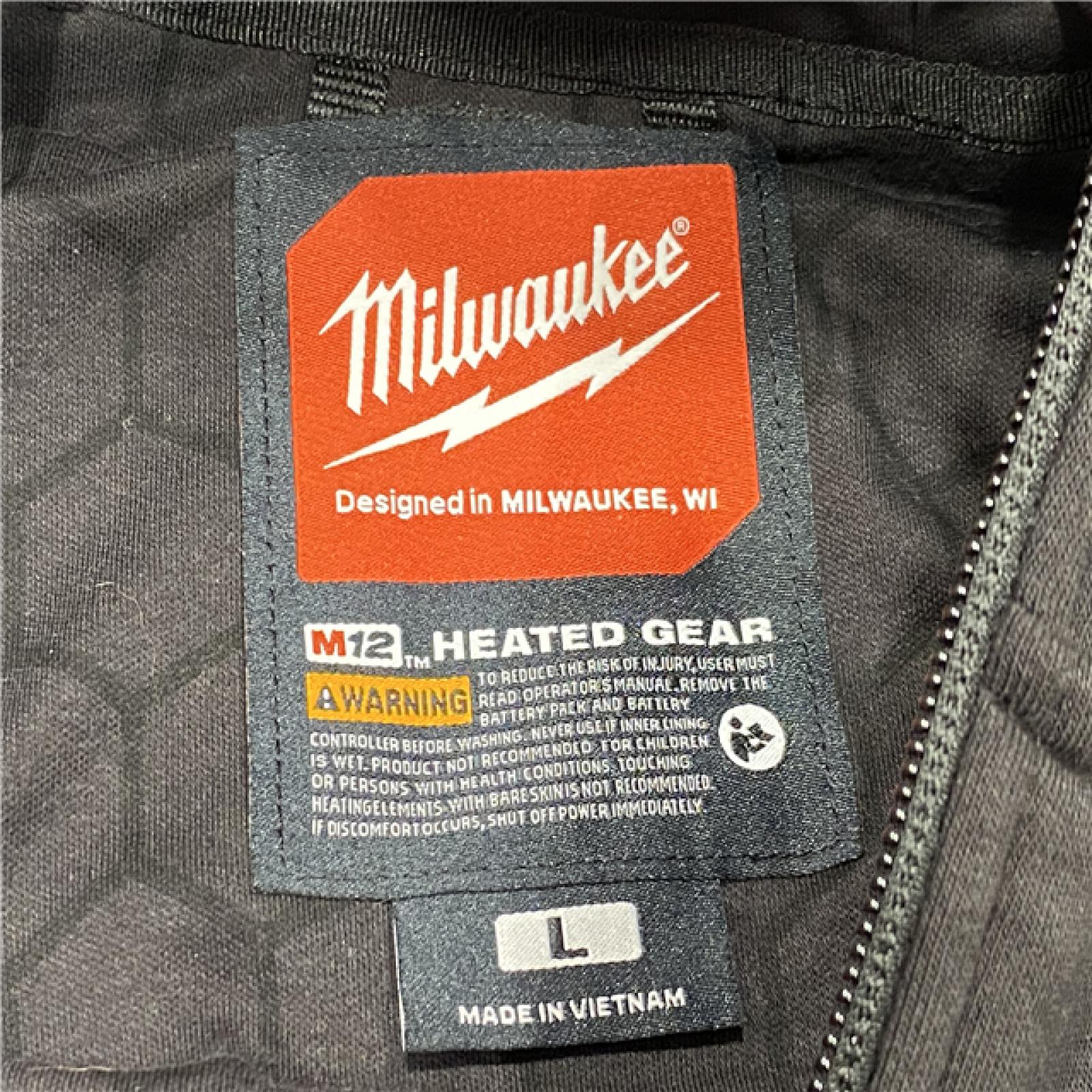 AS-IS Milwaukee Men's Large 12-Volt Lithium Ion Cordless Black Heated Hooded Jacket (Jacket Only)