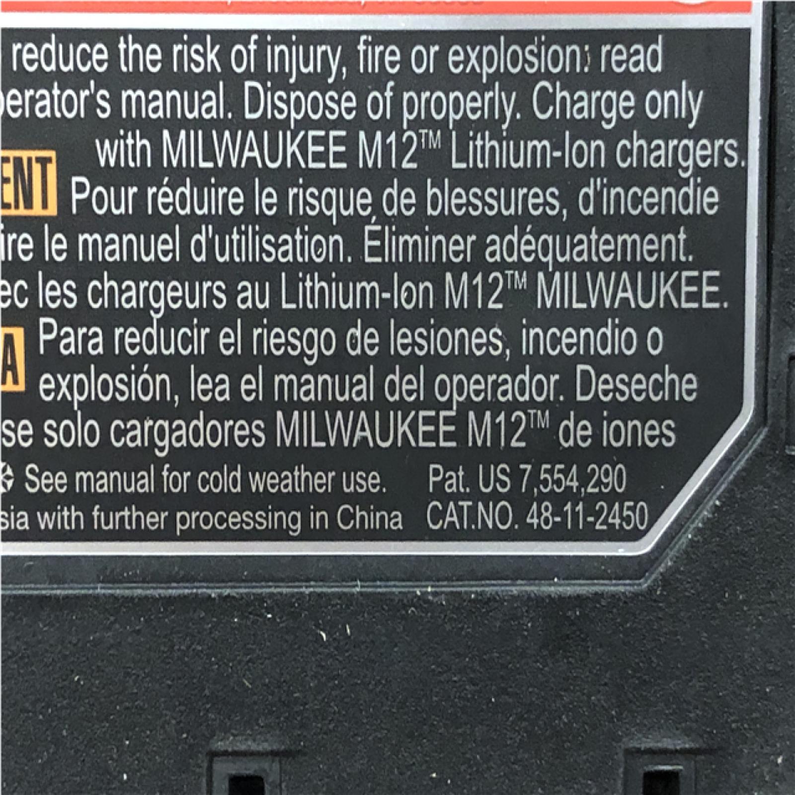 AS-IS Milwaukee 12V Lithium-Ion XC High Output 5.0 Ah Battery Pack (2-Pack) Starter Kit with Charger
