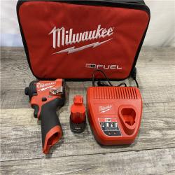 AS-IS Milwaukee  FUEL 12-Volt Lithium-Ion Brushless Cordless 1/4 in. Hex Impact Driver Compact Kit