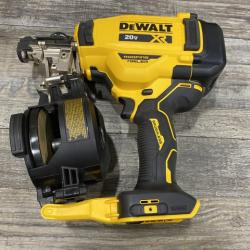 AS-IS DEWALT 20V MAX Lithium-Ion 15-Degree Electric Cordless Roofing Nailer Kit