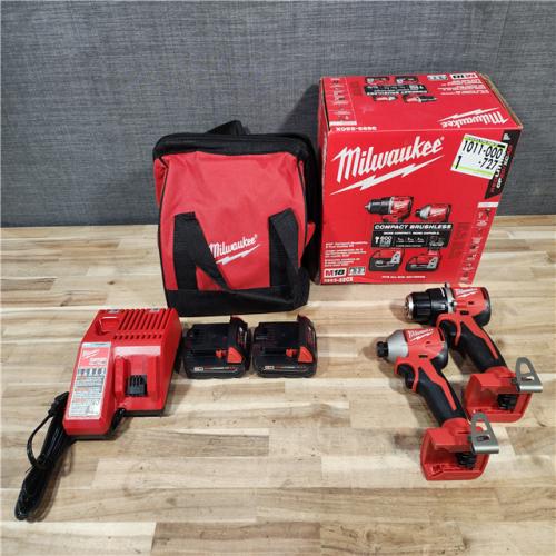 HOUSTON LOCATION - AS-IS Milwaukee 18-Volt Lithium-Ion Brushless Cordless Compact Hammer Drill/Impact Combo Kit