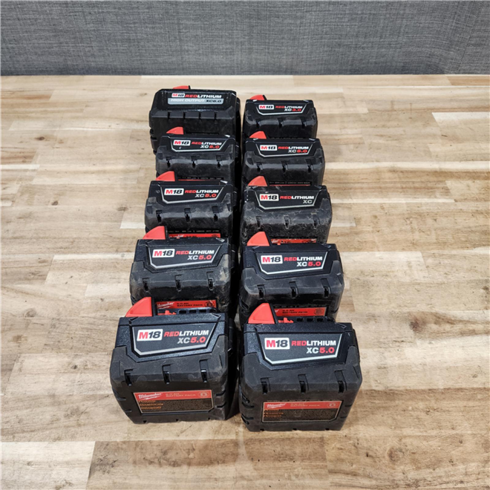 HOUSTON LOCATION - AS-IS MILWAUKEE BATTERY PACK QTY - 10