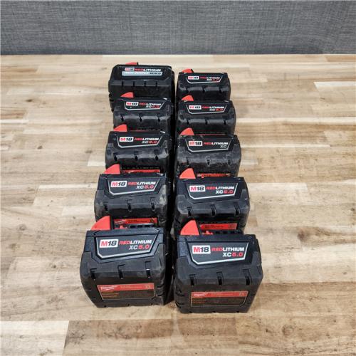 HOUSTON LOCATION - AS-IS MILWAUKEE BATTERY PACK QTY - 10