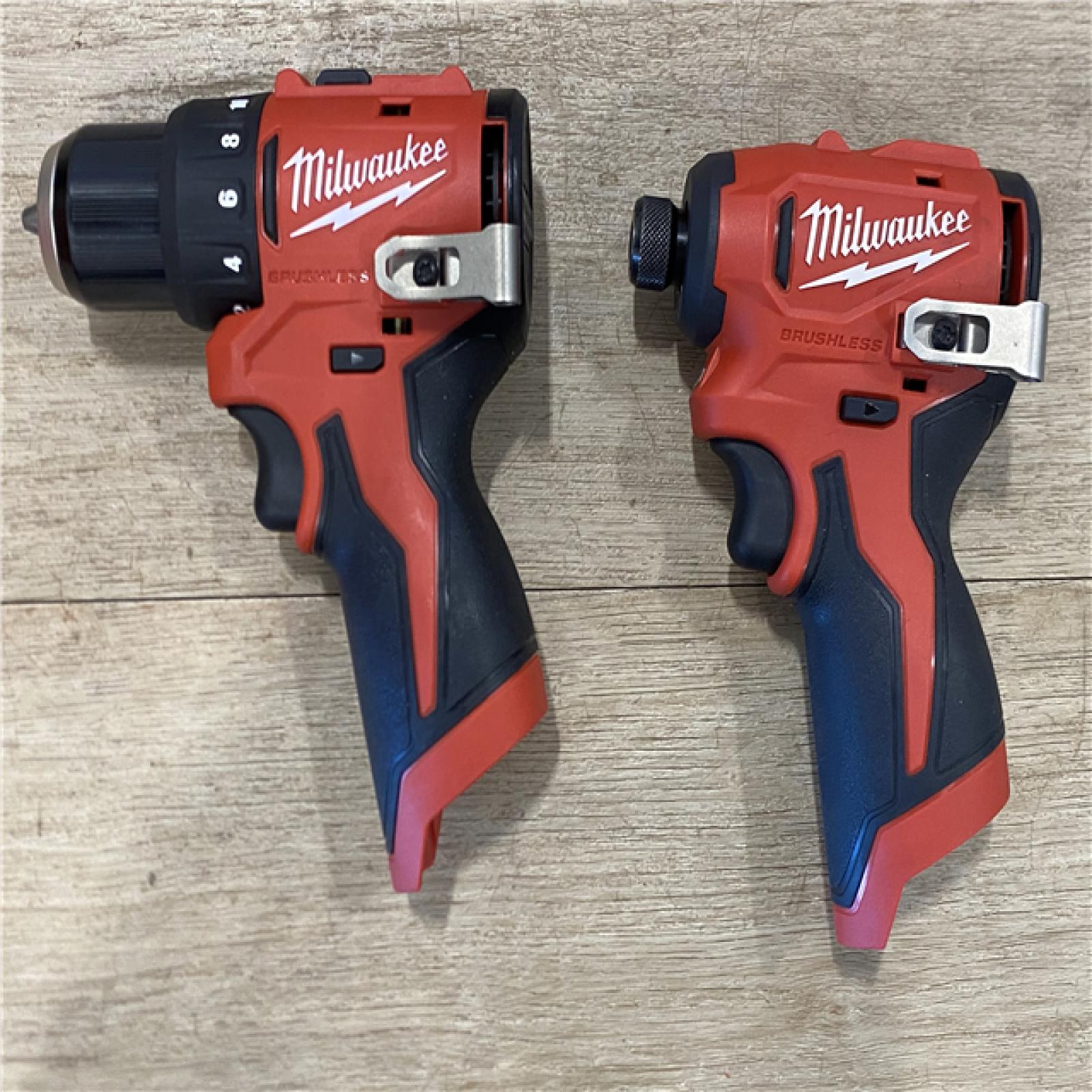AS-IS Milwaukee FUEL 12-Volt Lithium-Ion Brushless Cordless Hammer Drill and Impact Driver Combo Kit