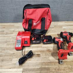 HOUSTON LOCATION - AS - IS Milwaukee 2 Tool Combo Kit W/ (2) Battery & Charger