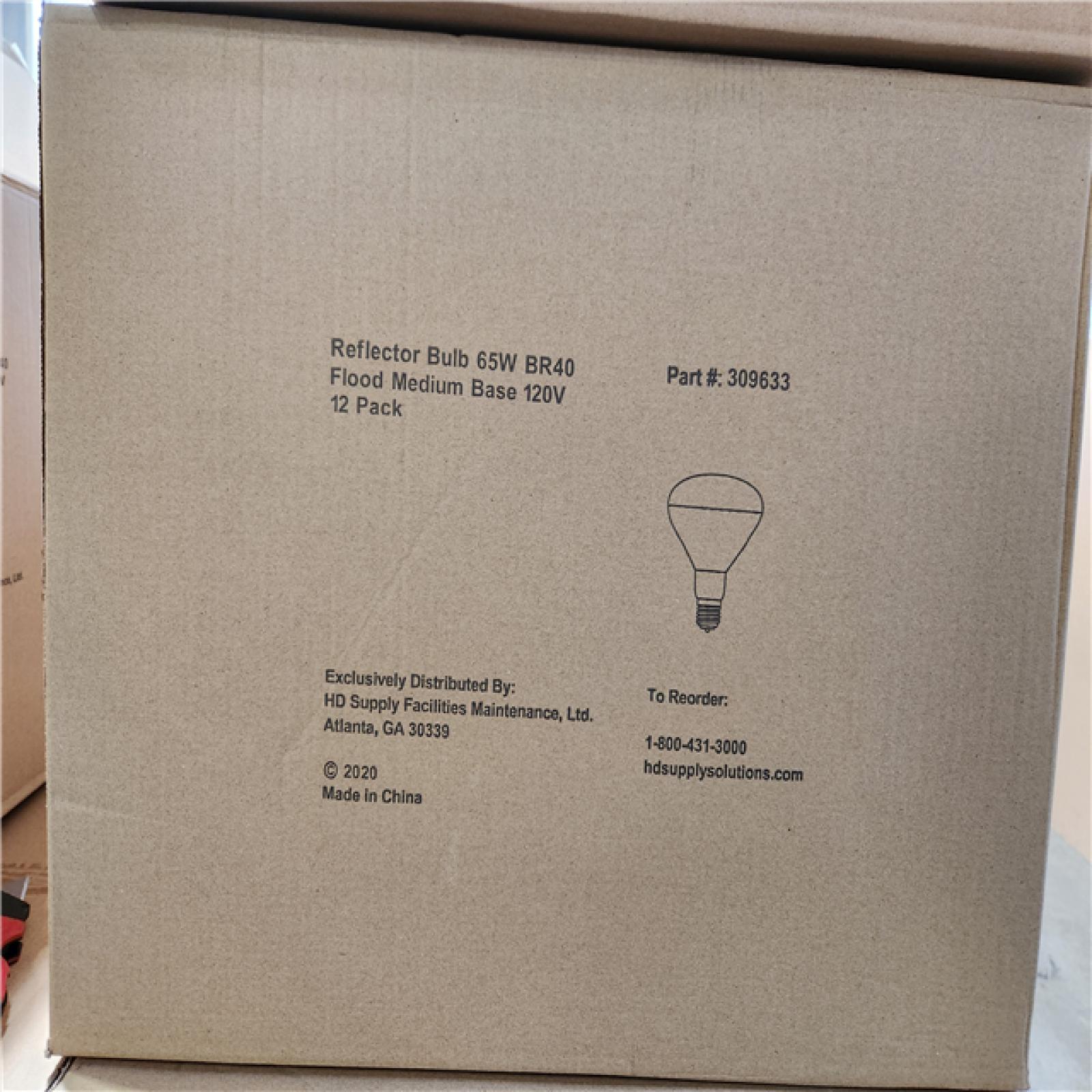 Phoenix Location NEW Reflector Bulb 65W BR40 Flood Medium Base 120V 12 Pack Pallet (16 Boxes)