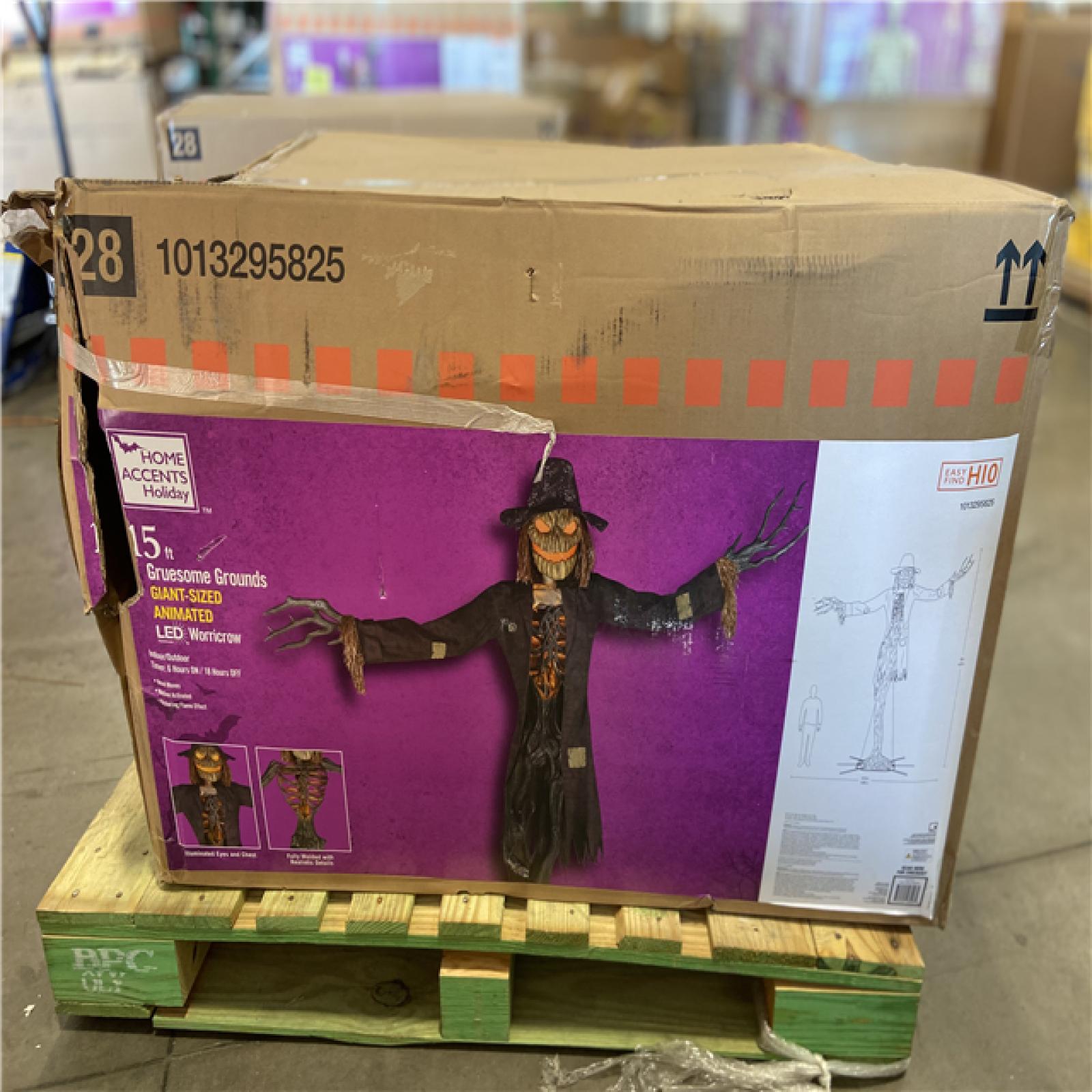 DALLAS LOCATION - Home Accents Holiday 15 ft. Gruesome Grounds Giant-Sized Animated LED Worricrow H10
