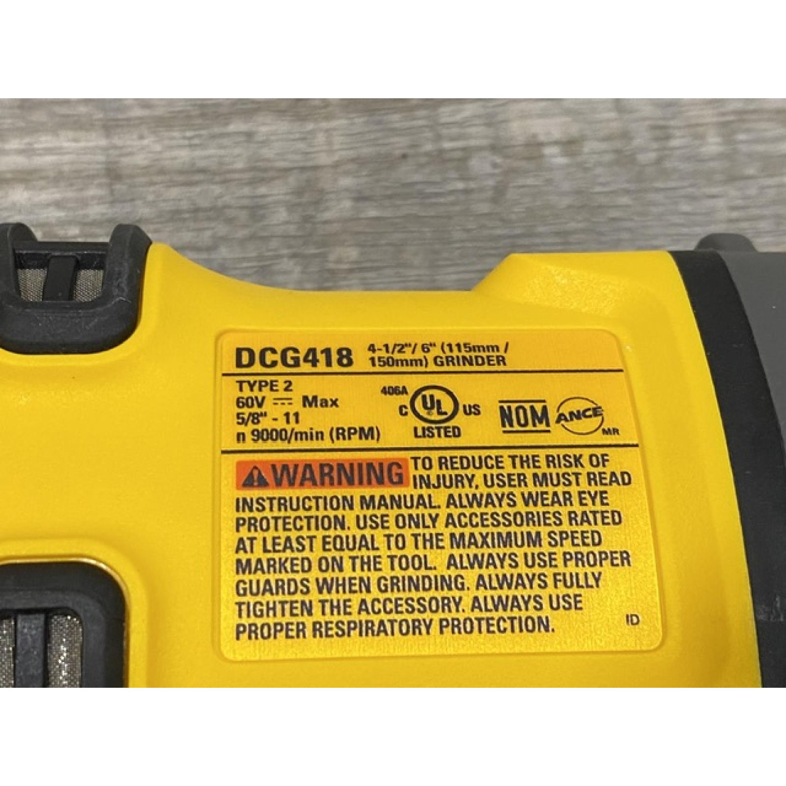 AS-IS DEWALT FLEXVOLT 60V MAX Cordless Brushless 4.5 in. to 6 in. Small Angle Grinder with Kickback Brake (Tool Only)