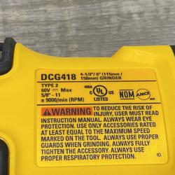AS-IS DEWALT FLEXVOLT 60V MAX Cordless Brushless 4.5 in. to 6 in. Small Angle Grinder with Kickback Brake (Tool Only)