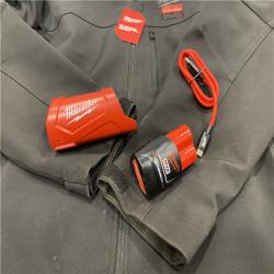 AS-IS Milwaukee Men's Medium 12-Volt Lithium-Ion Cordless Tough Shell Black Heated Jacket Kit