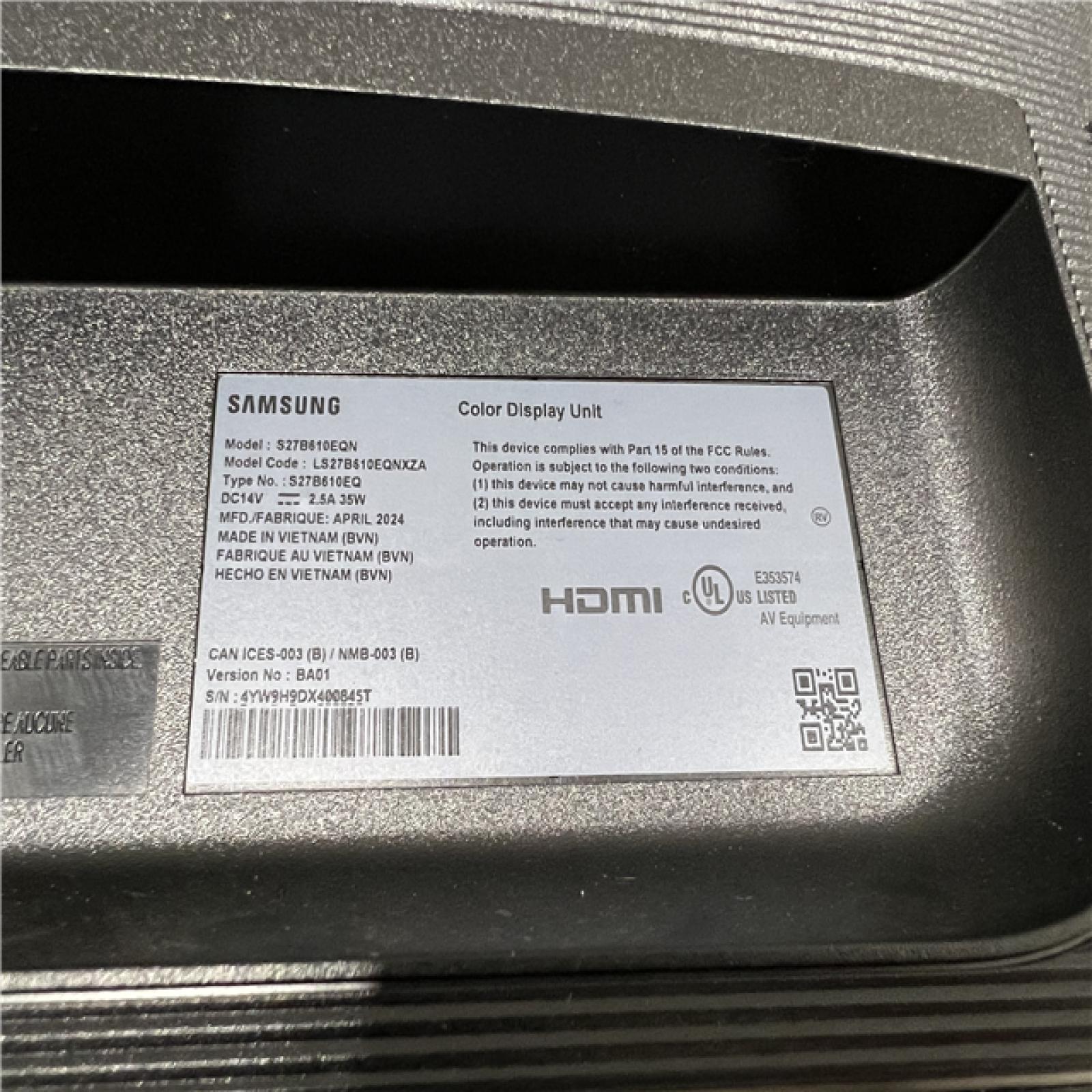 AS-IS SAMSUNG 27 Class ViewFinity S61B QHD IPS 75Hz AMD FreeSync Monitor - LS27B610EQNXZA