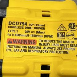 AS-IS DEWALT Atomic 20V Lithium-Ion Cordless Compact 1/2 in. Drill/Driver Kit