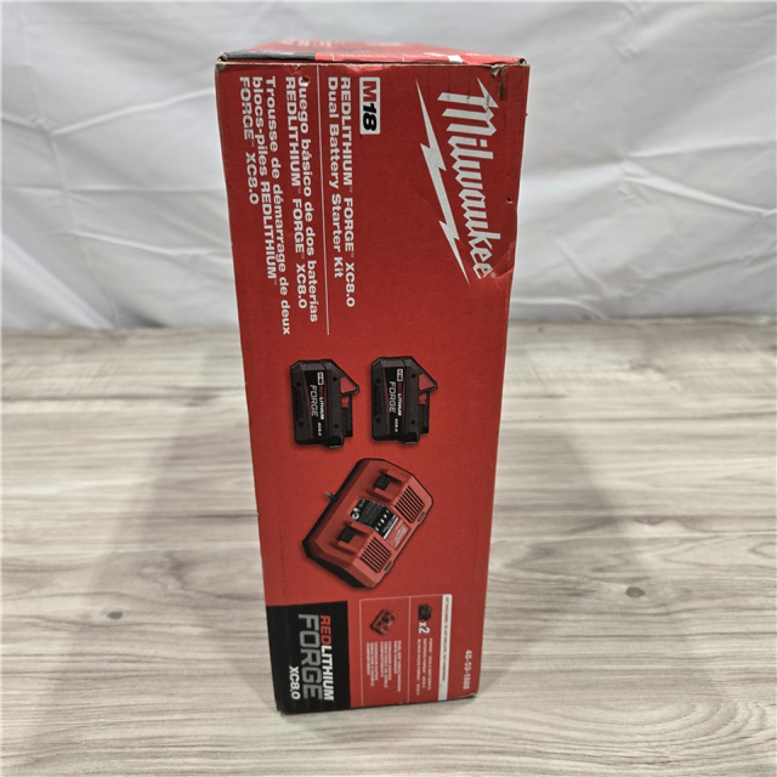 NEW- M18 18-Volt Lithium-Ion REDLITHIUM FORGE Starter Kit with Two XC 8.0 Ah Battery and Dual Bay Rapid Charger