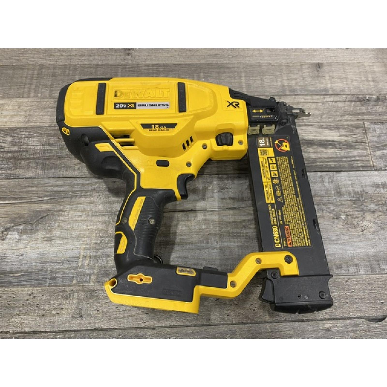 AS-IS DEWALT 20V MAX XR Lithium-Ion Electric Cordless 18-Gauge Brad Nailer (Tool Only)