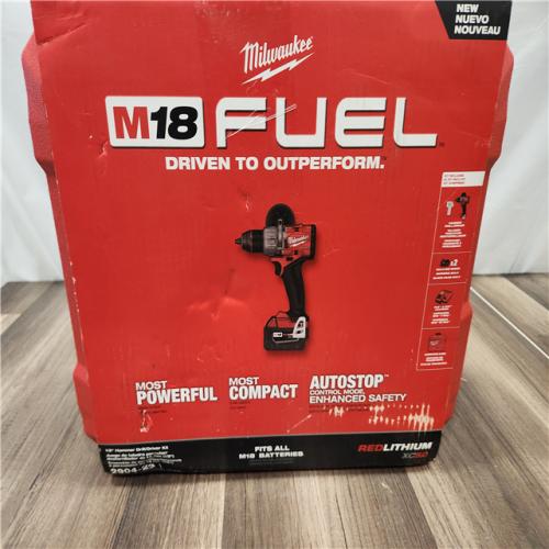AS-IS  Milwaukee 2904-22 Hammer Drill Driver Kit with Batteries  Charger & Tool Case  Red