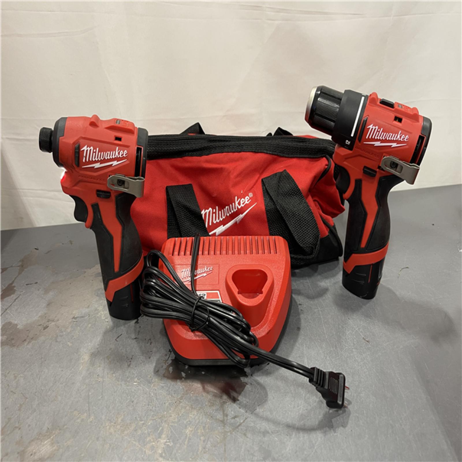AS-IS - Milwaukee M12 12-Volt Lithium-Ion Brushless Cordless Subcompact Drill and Impact Driver Combo Kit