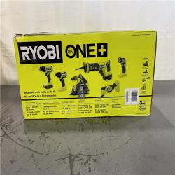 NEW! - RYOBI ONE+ 18V Cordless 6-Tool Combo Kit with 1.5 Ah Battery  4.0 Ah Battery  and Charger