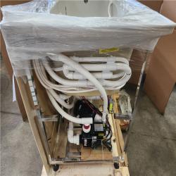 Phoenix NEW Universal Tubs Safe Premier Series 32 in. L x 60 in. W Left Side Drain Combination Jetted Bathtub in Biscuit with Fast Fill Faucet Set