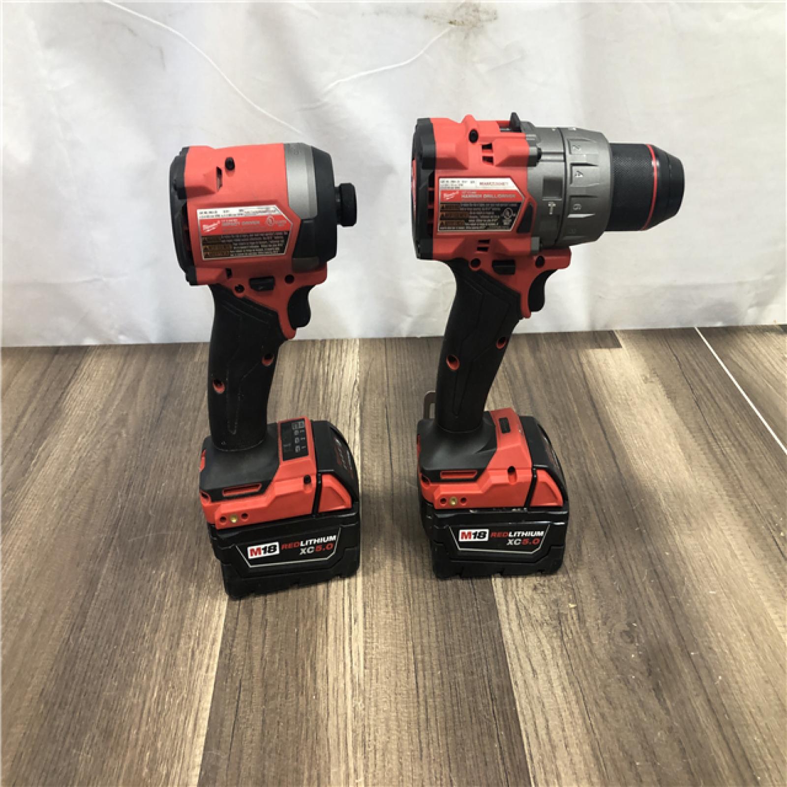 AS-IS Milwaukee  FUEL 18V Lithium-Ion Brushless Cordless Hammer Drill and Impact Driver Combo Kit