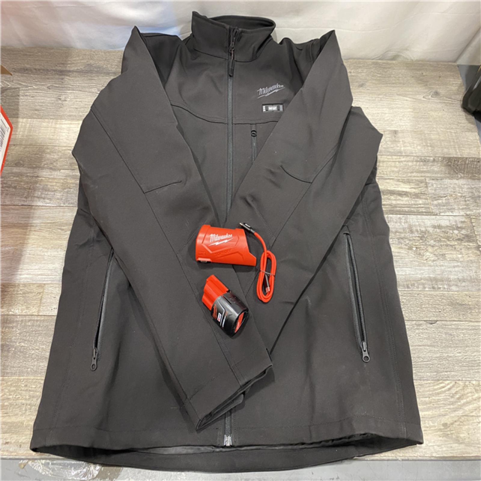 AS-IS Milwaukee Men's X-Large 12-Volt Lithium-Ion Cordless Tough Shell Black Heated Jacket Kit