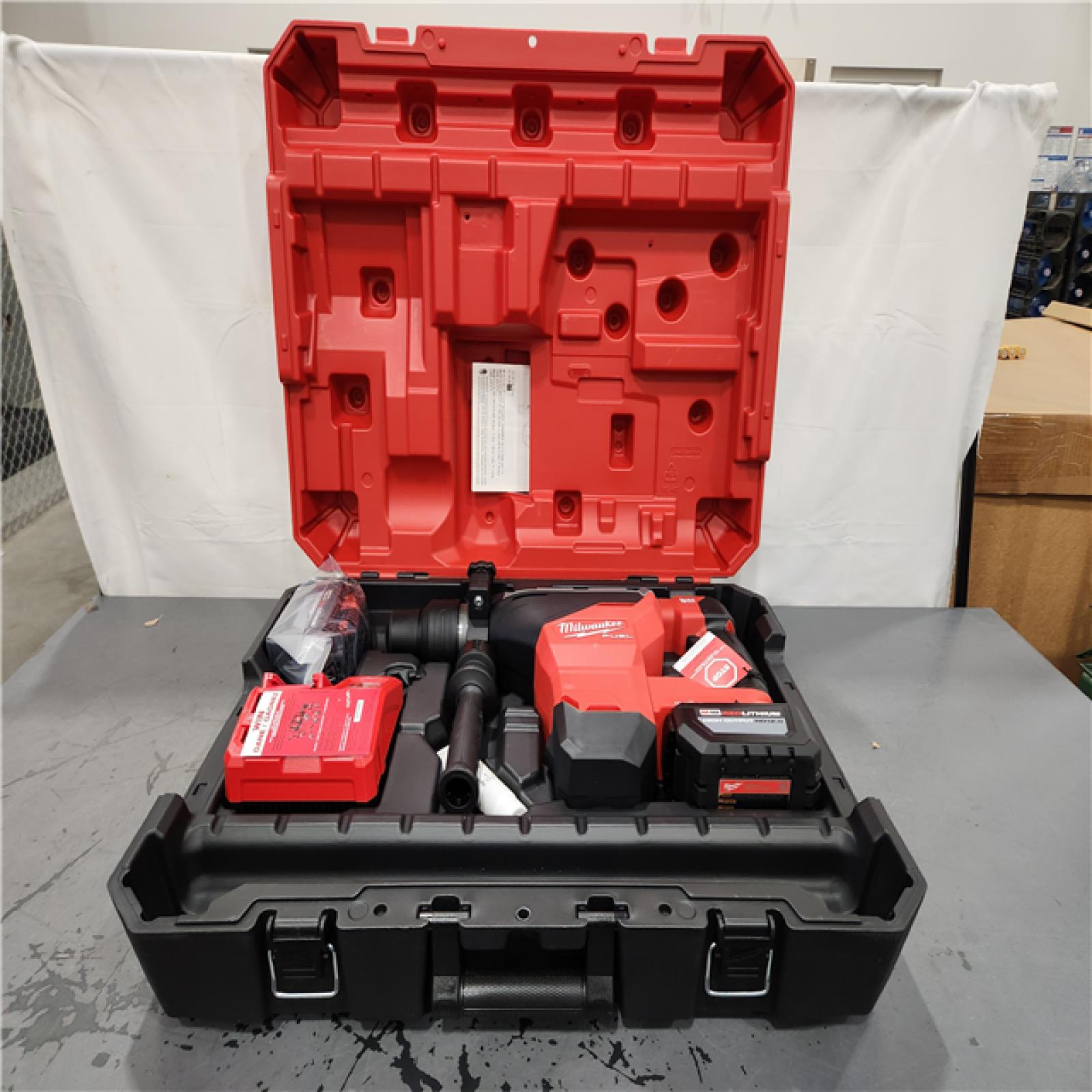 AS-IS- Milwaukee M18 FUEL ONE-KEY 18V Lithium-Ion Brushless Cordless 1-3/4 in. SDS-MAX Rotary Hammer with Two 12.0 Ah Battery